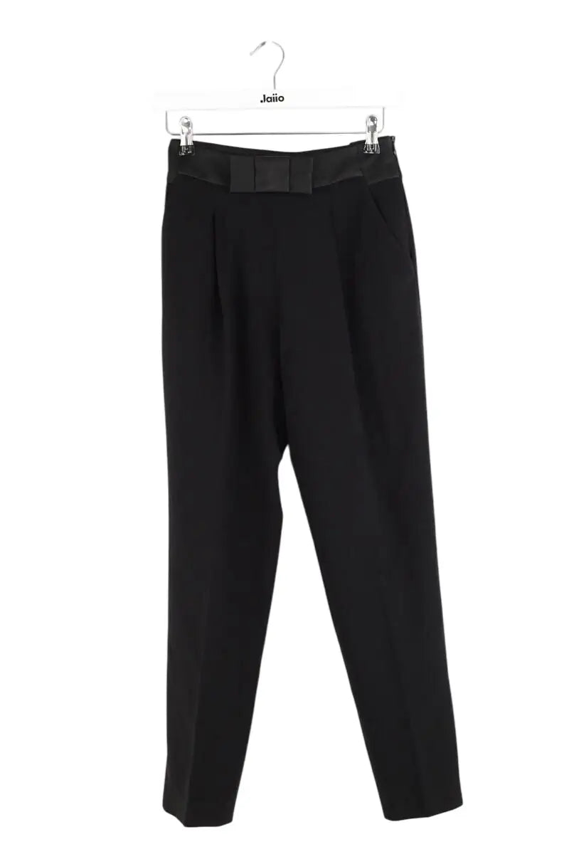 Pantalon droit Claudie Pierlot Noir en Synthétique, taille XS - Seconde Main