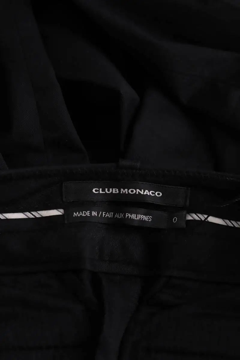 Pantalon droit Club Monaco Noir en Coton