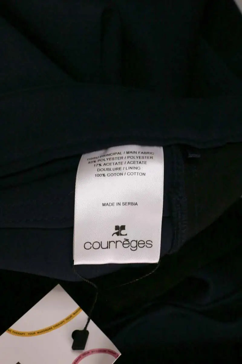 Pantalon droit Courrèges Marine en Synthétique