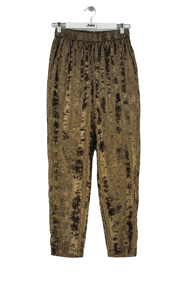 Pantalon droit Des Petits Hauts Marron en Polyester, taille S - Seconde Main
