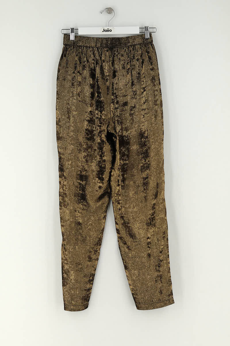 Pantalon droit Des Petits Hauts Marron en Polyester