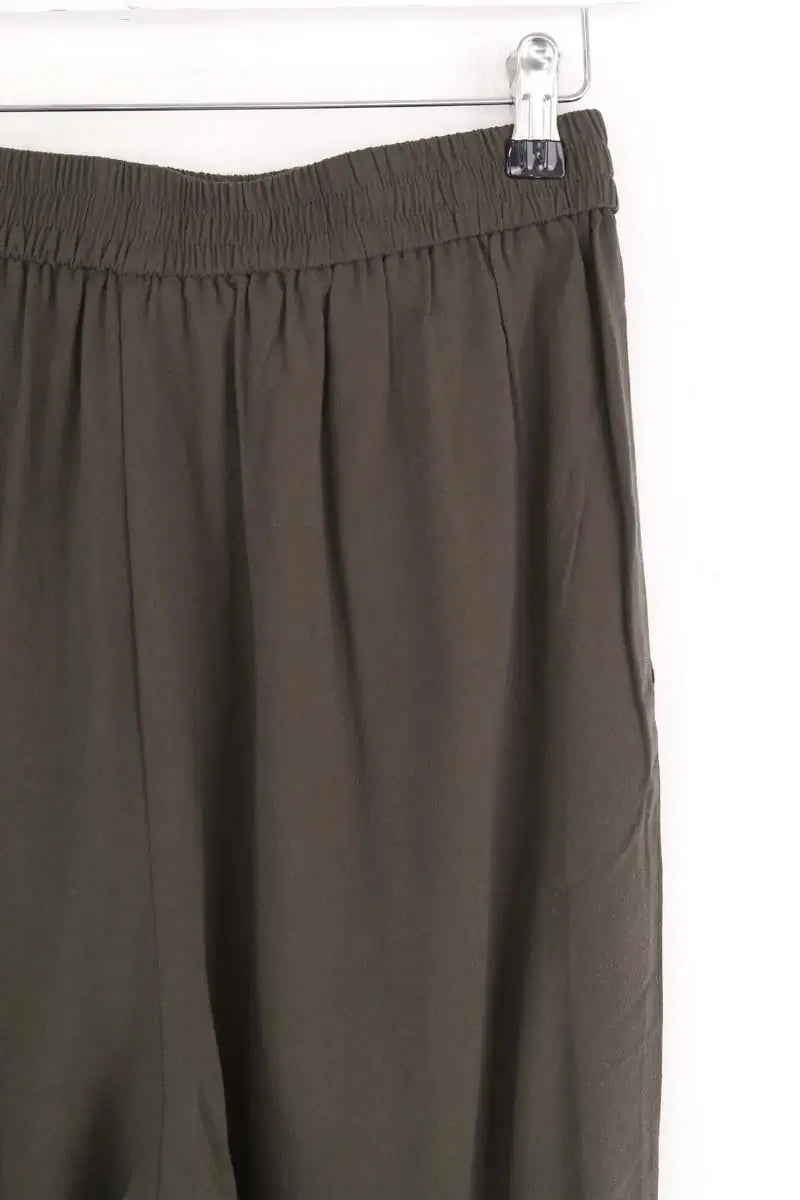 Pantalon droit Des Petits Hauts Soka Kaki en Viscose