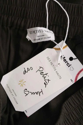 Pantalon droit Des Petits Hauts Soka Kaki en Viscose
