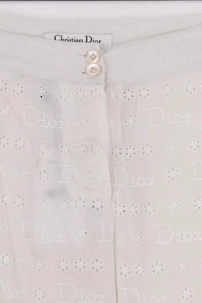 Pantalon droit Dior Blanc en Soie