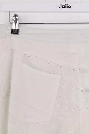 Pantalon droit Dior Blanc en Soie