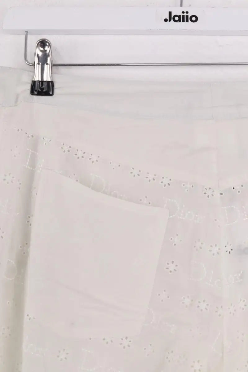 Pantalon droit Dior Blanc en Soie