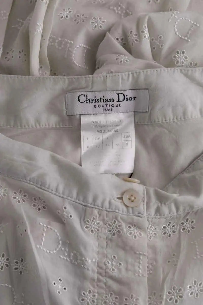 Pantalon droit Dior Blanc en Soie
