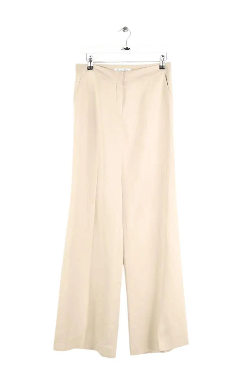 Pantalon droit Dior Kaki en Soie, taille S - Seconde Main