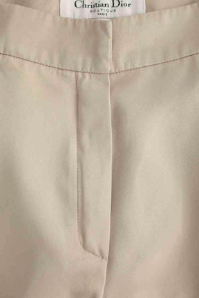 Pantalon droit Dior Kaki en Soie