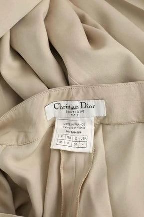Pantalon droit Dior Kaki en Soie