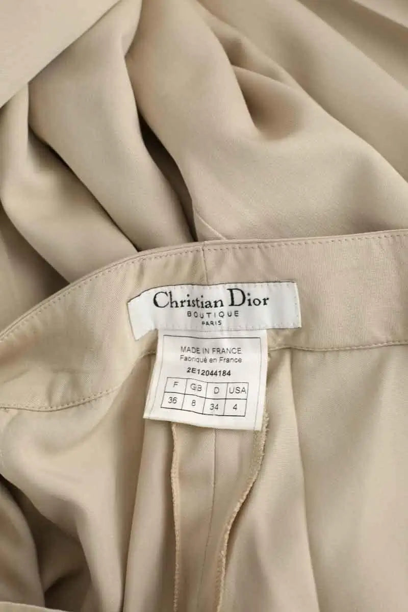 Pantalon droit Dior Kaki en Soie