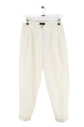 Pantalon droit Emporio Armani Ecru en Coton, taille M - Seconde Main