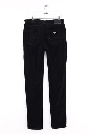 Pantalon droit Emporio Armani Noir en Velours