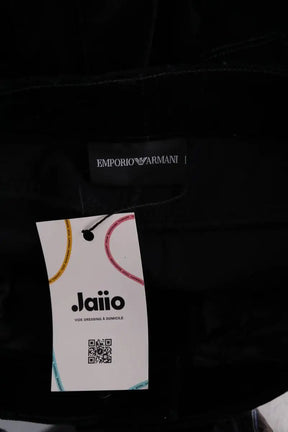 Pantalon droit Emporio Armani Noir en Velours