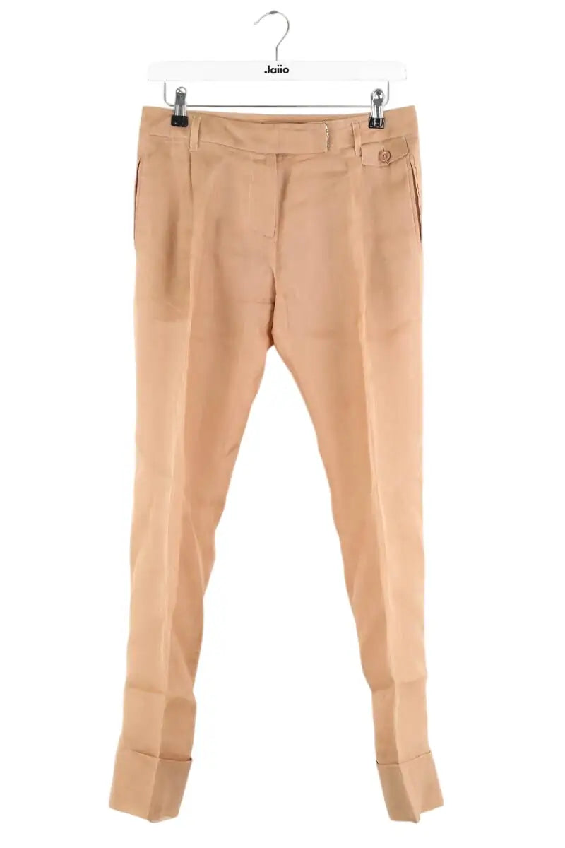 Pantalon droit Ermanno Scervino Beige en Soie, taille L - Seconde Main