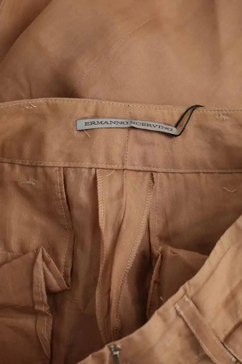 Pantalon droit Ermanno Scervino Beige en Soie