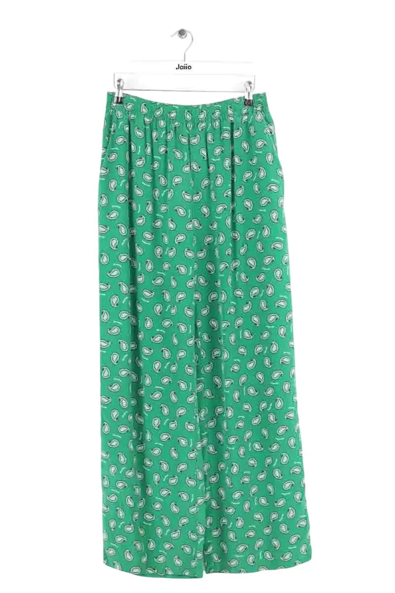 Pantalon droit From Future Vert en Soie, taille L - Seconde Main