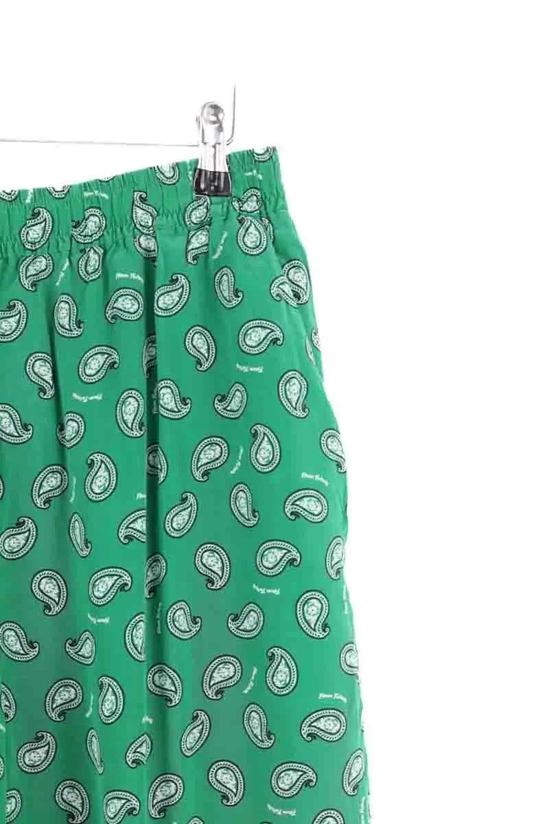 Pantalon droit From Future Vert en Soie