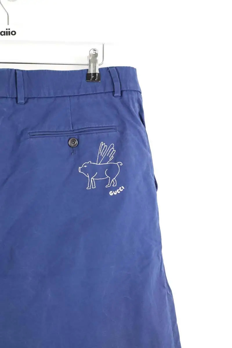 Pantalon droit Gucci Bleu en Coton