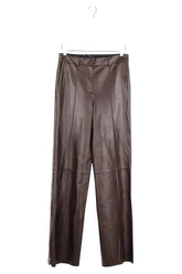 Pantalon droit Helmut Lang Marron en Cuir, taille M - Seconde Main