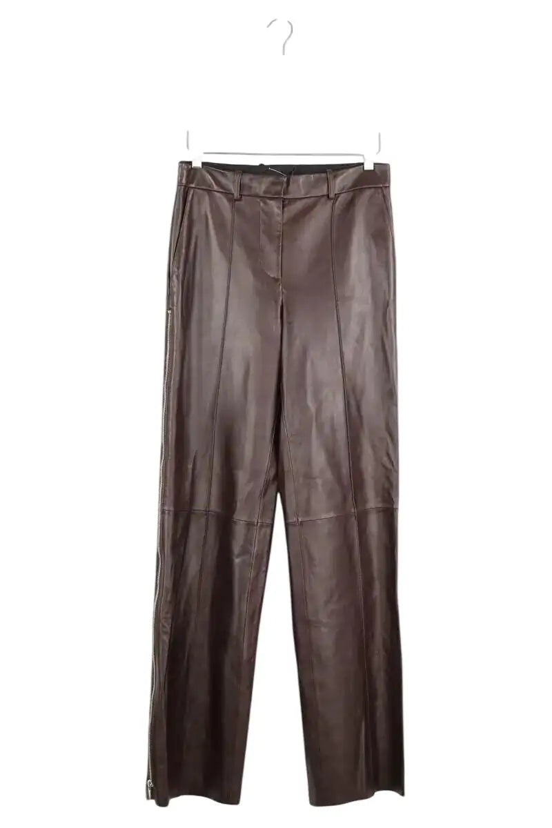Pantalon droit Helmut Lang Marron en Cuir, taille M - Seconde Main