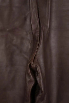 Pantalon droit Helmut Lang Marron en Cuir