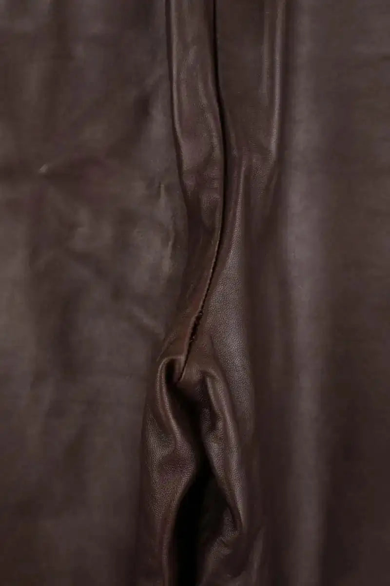 Pantalon droit Helmut Lang Marron en Cuir