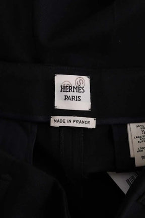 Pantalon droit Hermès Noir en Laine