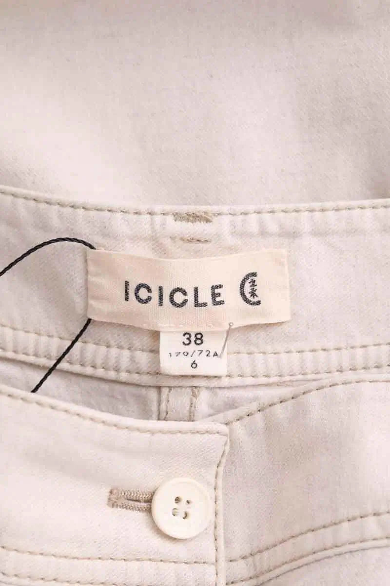 Pantalon droit Icicle Blanc en Coton