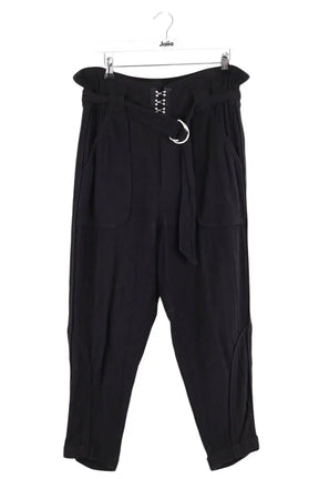 Pantalon droit Iro Noir en Coton, taille M - Seconde Main