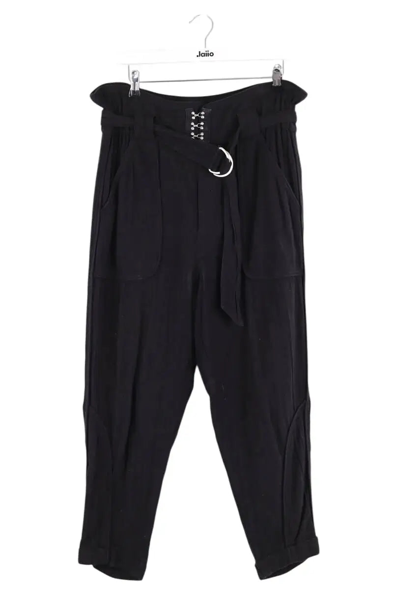 Pantalon droit Iro Noir en Coton, taille M - Seconde Main