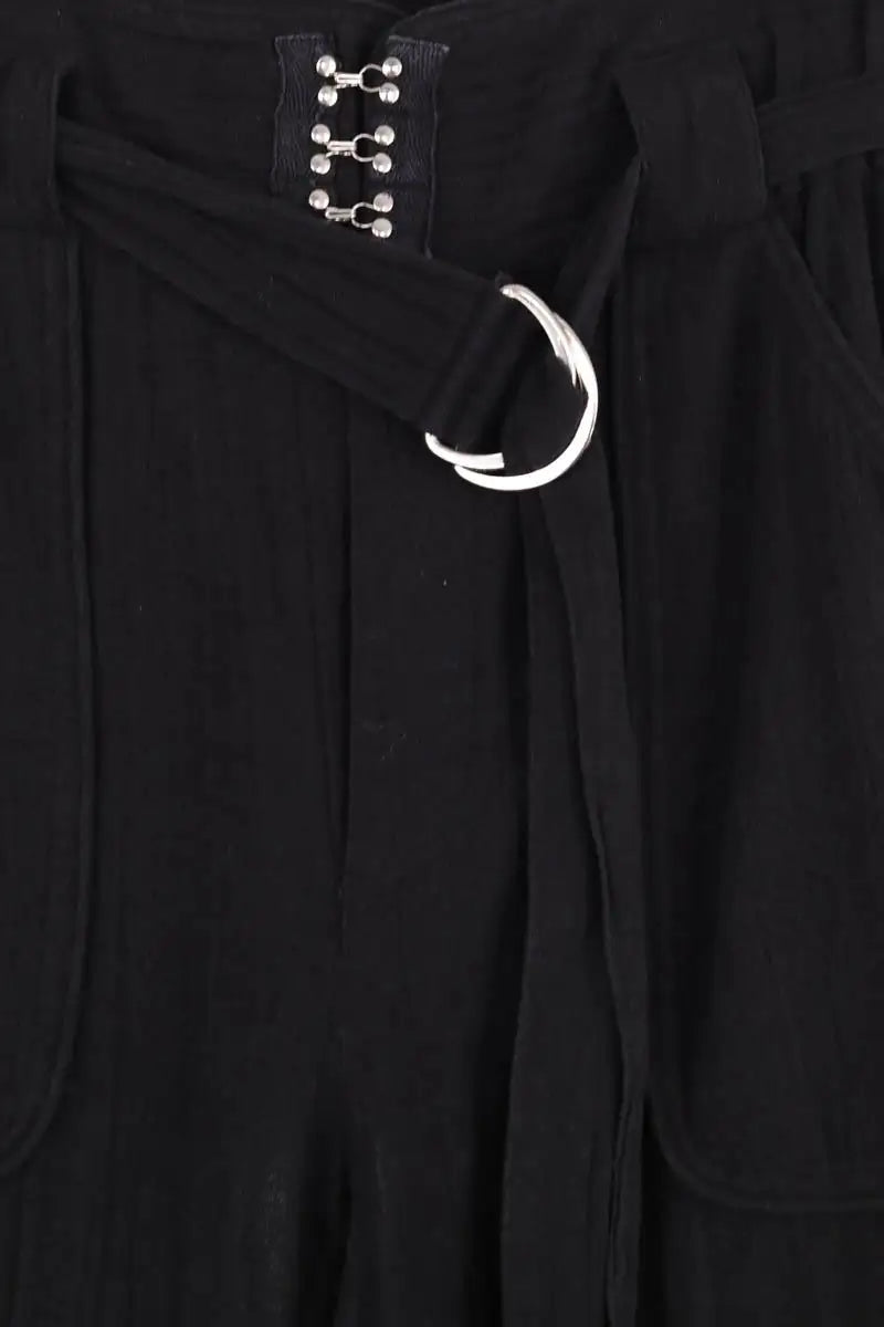 Pantalon droit Iro Noir en Coton