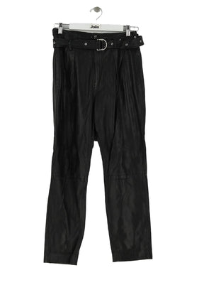 Pantalon droit Iro Noir en Cuir, taille S - Seconde Main