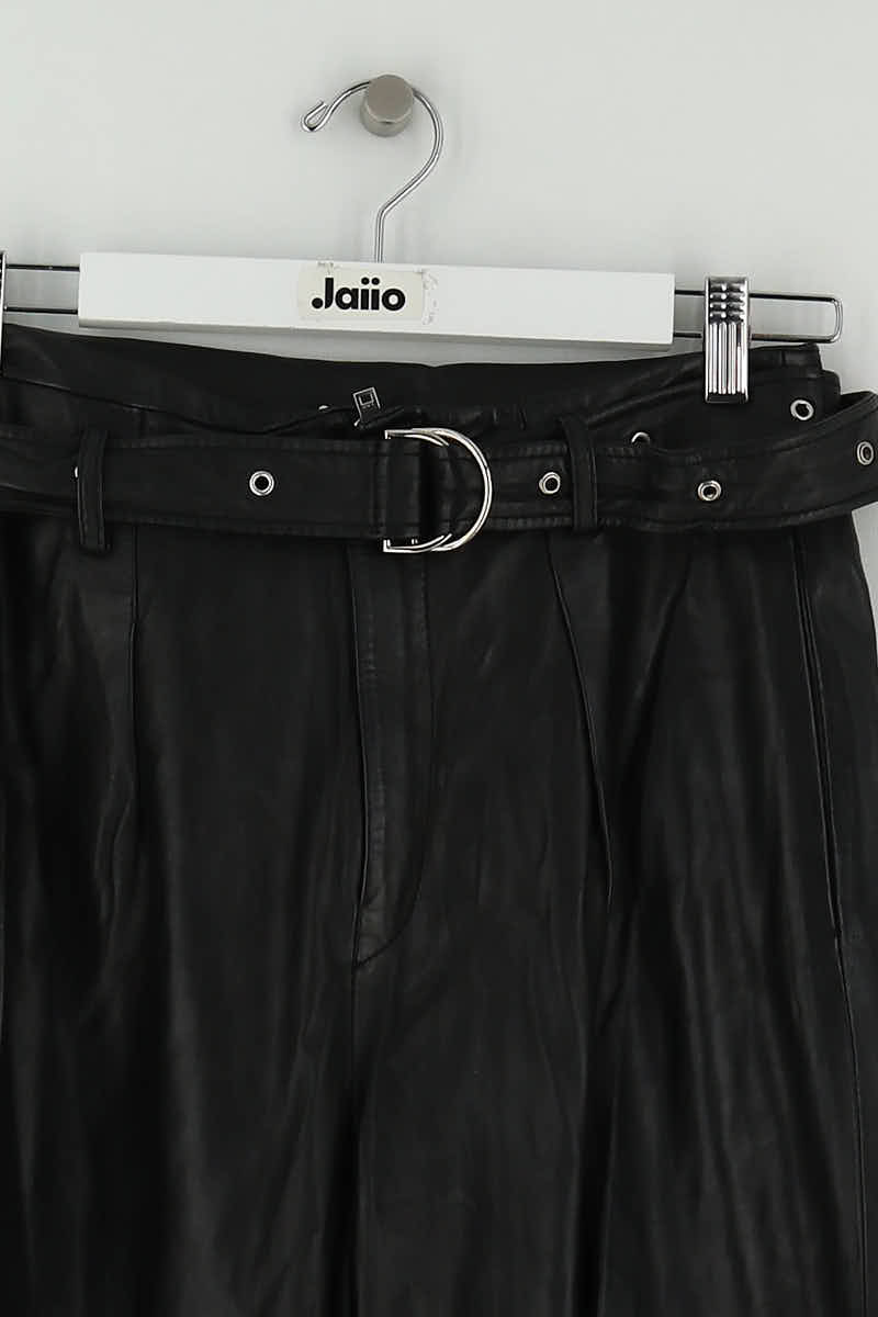 Pantalon droit Iro Noir en Cuir