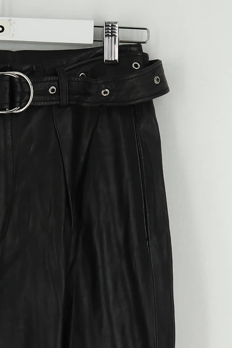 Pantalon droit Iro Noir en Cuir