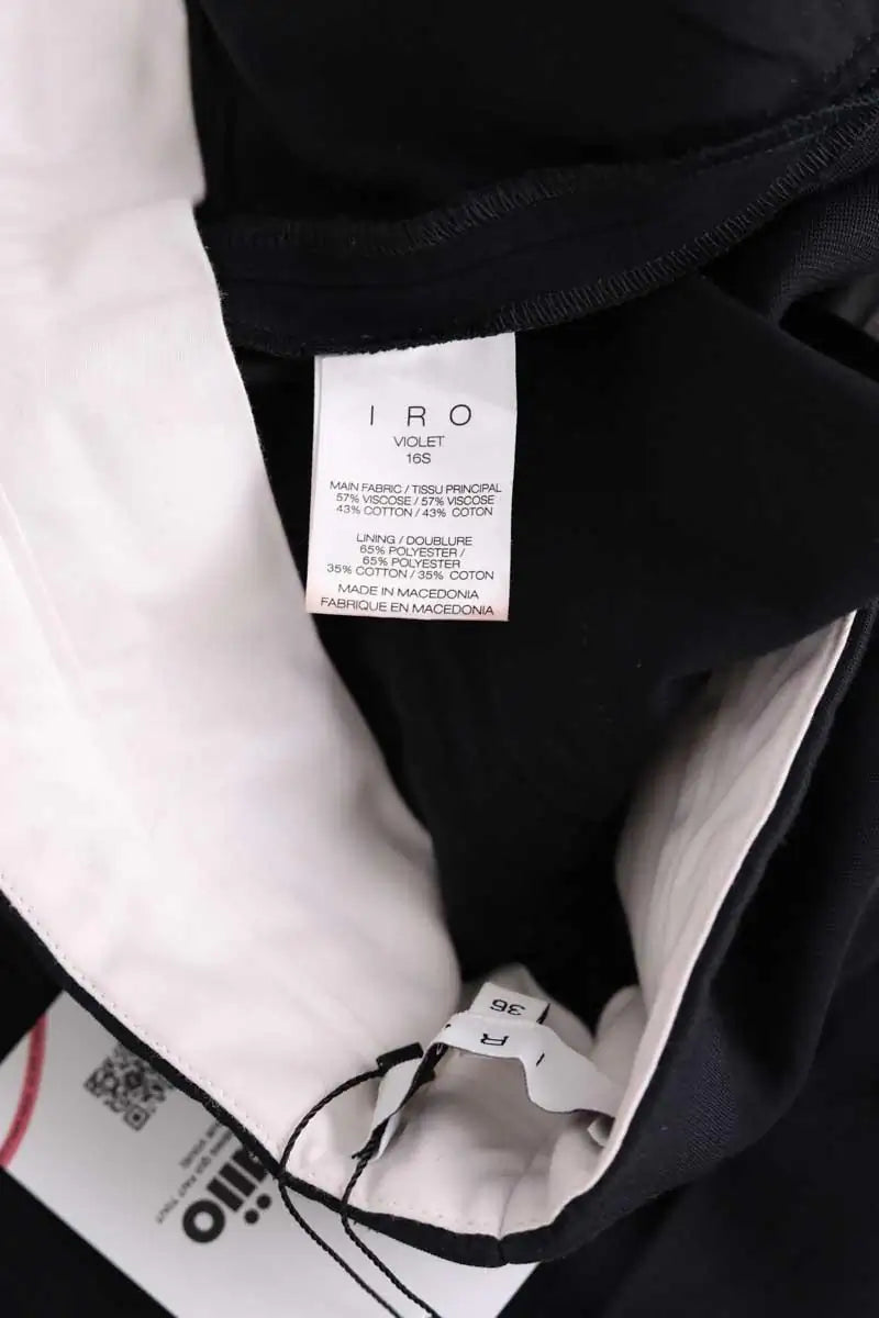 Pantalon droit Iro Violet Noir en Viscose