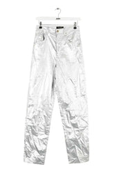 Pantalon droit Isabel Marant Argent en Coton, taille XS - Seconde Main
