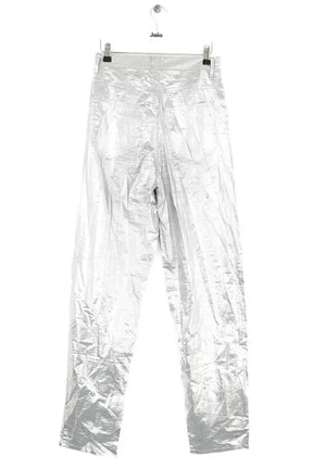 Pantalon droit Isabel Marant Argent en Coton
