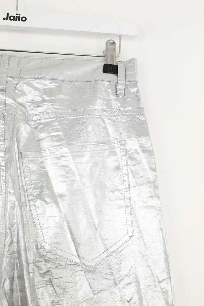 Pantalon droit Isabel Marant Argent en Coton