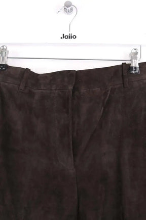 Pantalon droit Joseph Marron en Cuir