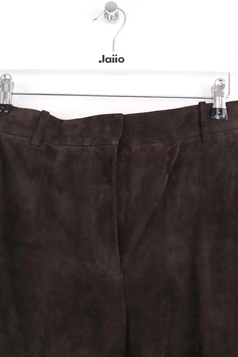 Pantalon droit Joseph Marron en Cuir
