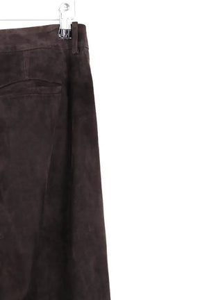 Pantalon droit Joseph Marron en Cuir