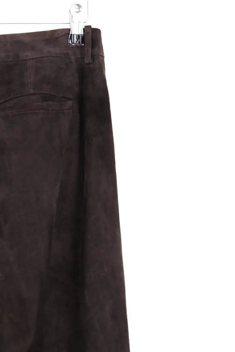 Pantalon droit Joseph Marron en Cuir