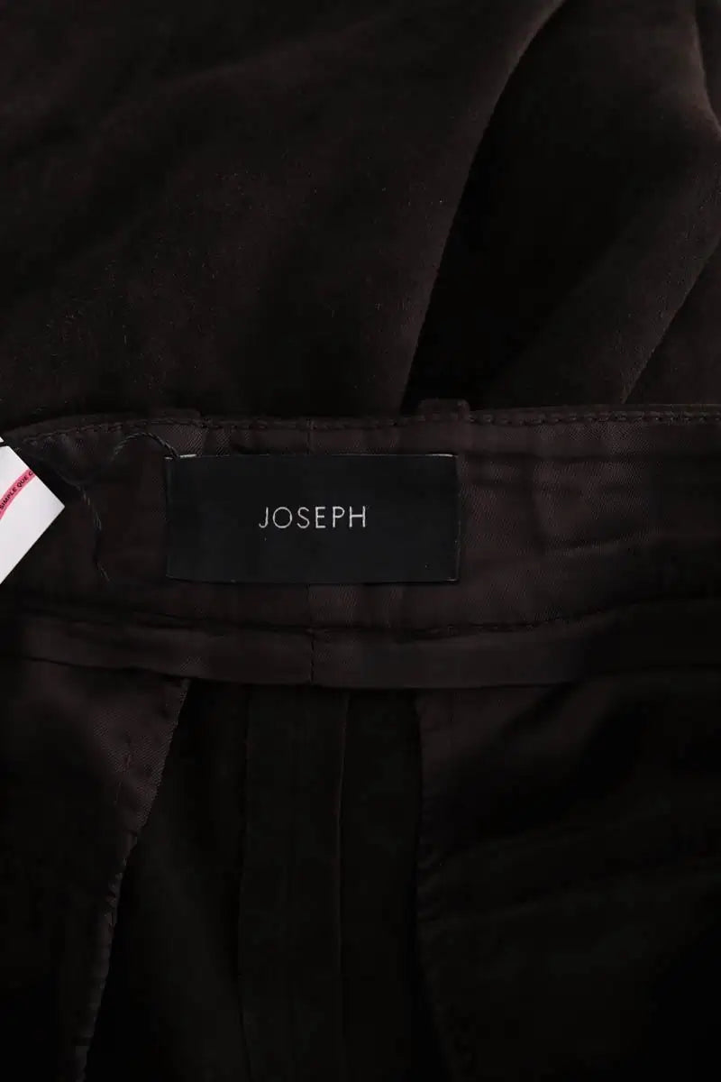 Pantalon droit Joseph Marron en Cuir