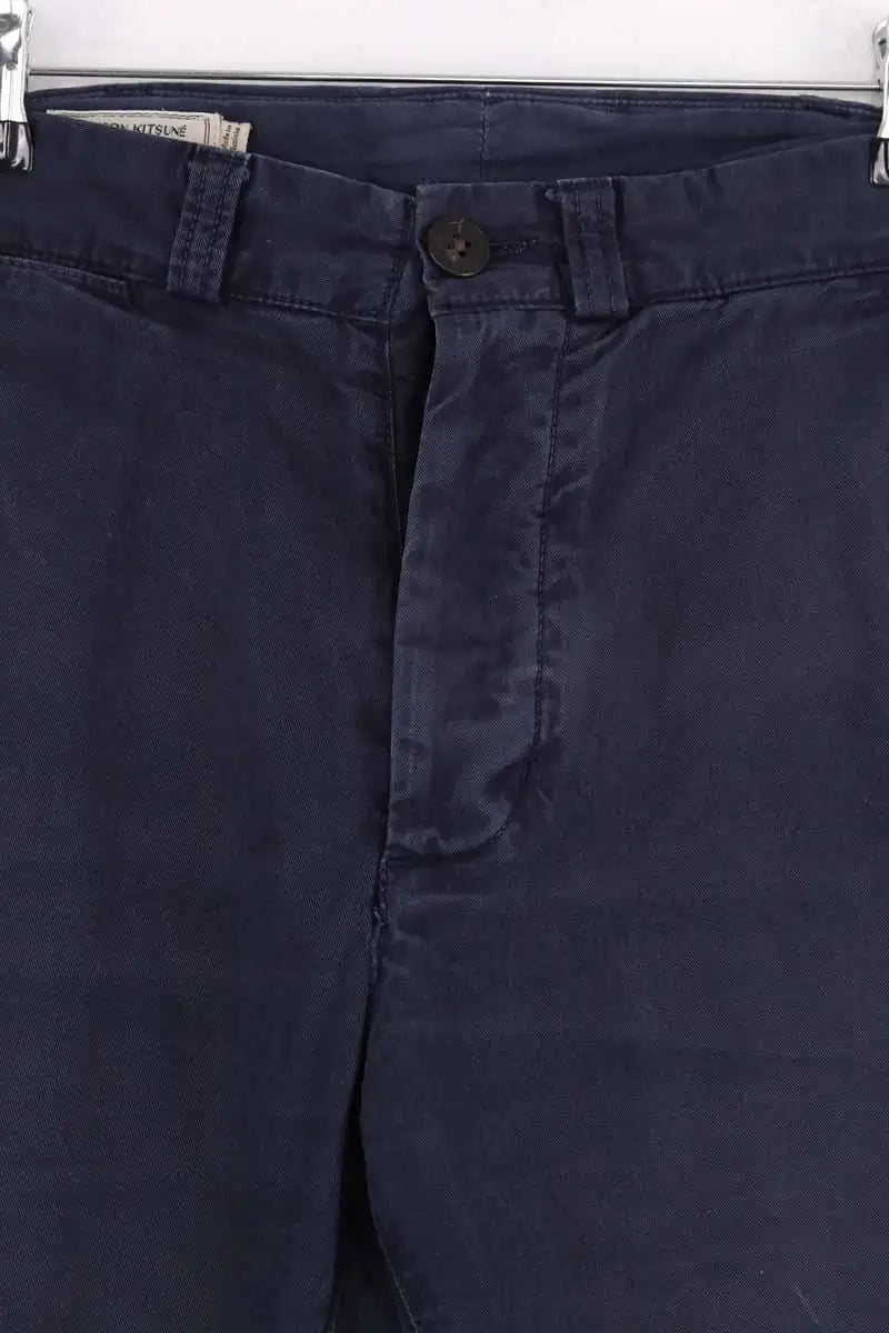 Pantalon droit Kitsuné Bleu en Coton
