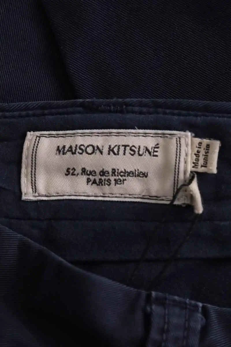 Pantalon droit Kitsuné Bleu en Coton