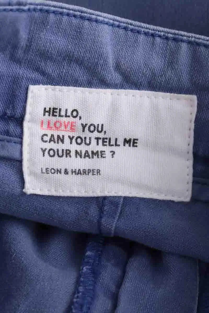 Pantalon droit Leon & Harper Bleu en Lin