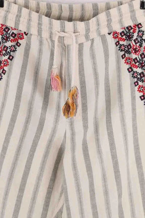 Pantalon droit Leon & Harper Ecru en Coton