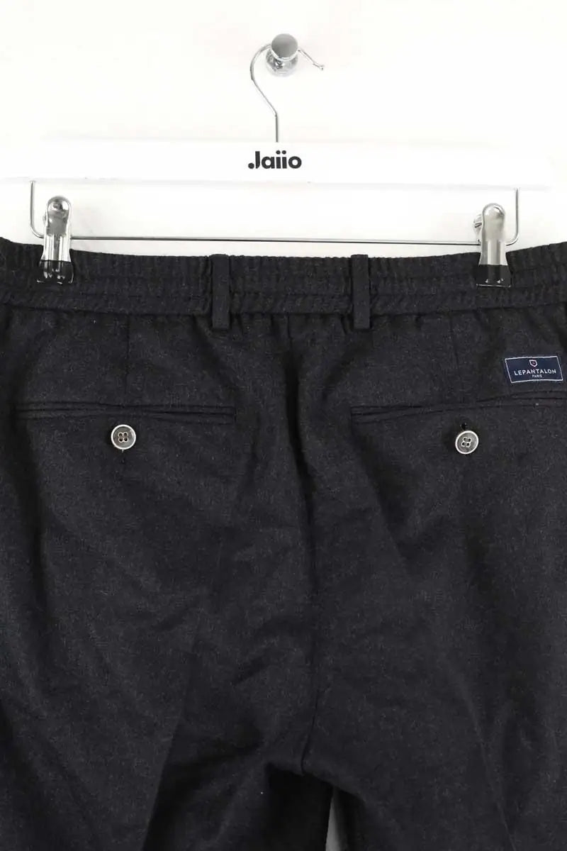 Pantalon droit Lepantalon Noir en Laine