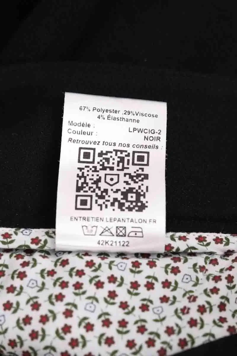 Pantalon droit Lepantalon Noir en Synthétique